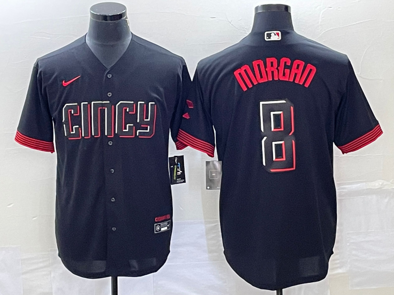 Men's Cincinnati Reds Joe Morgan #8 Black 2023 City Connect Jersey
